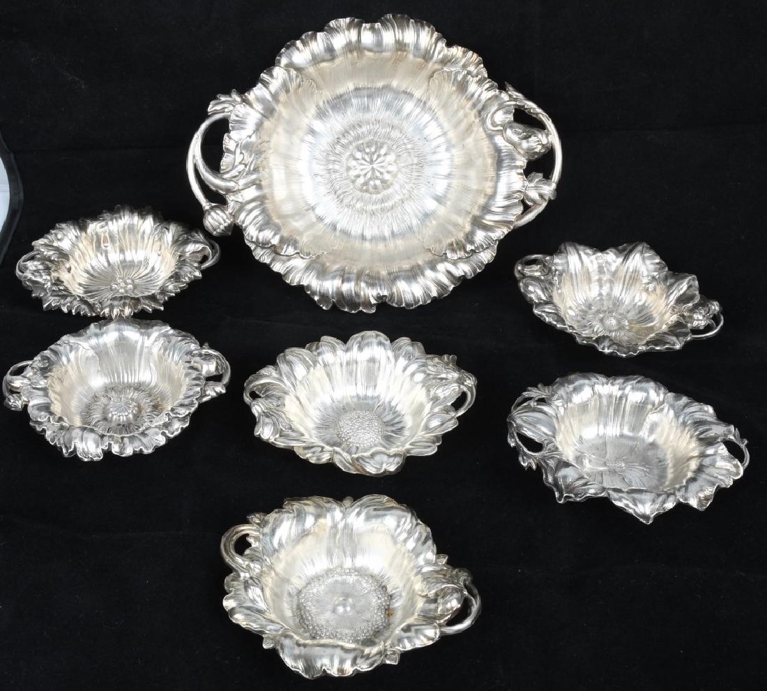 REED & BARTON LES CINQ FLEURS NUT DISH SET (1 of 6)