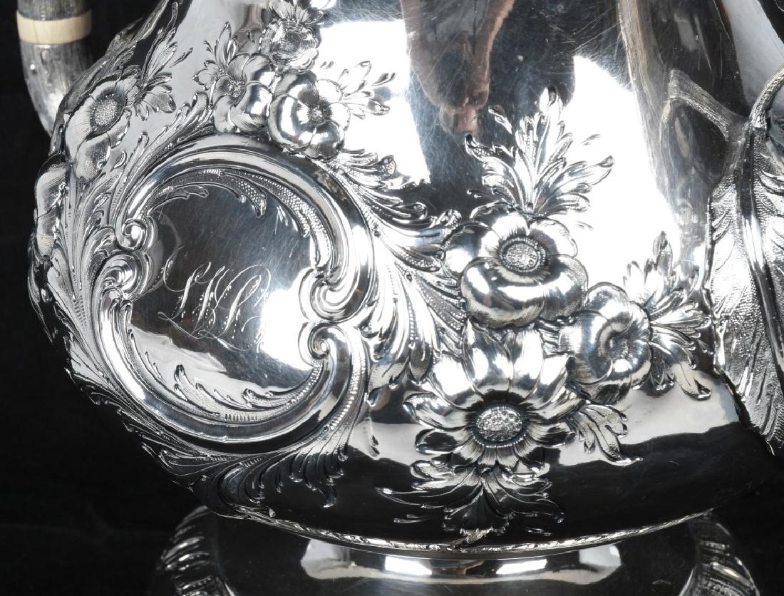R&W WILSON SILVER COFFEE POT w/ CHINAMAN FINIAL - 10