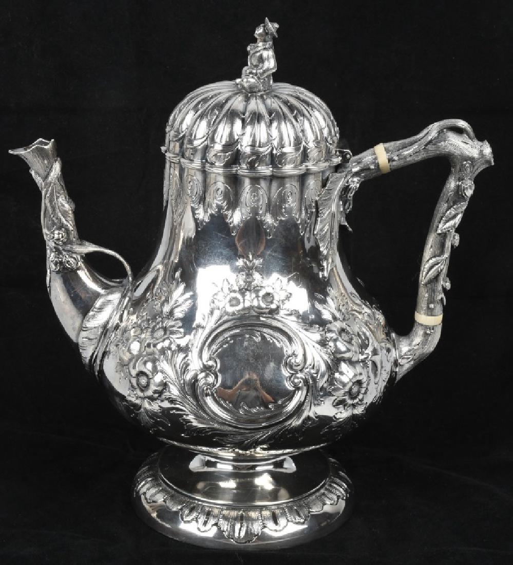 R&W WILSON SILVER COFFEE POT w/ CHINAMAN FINIAL