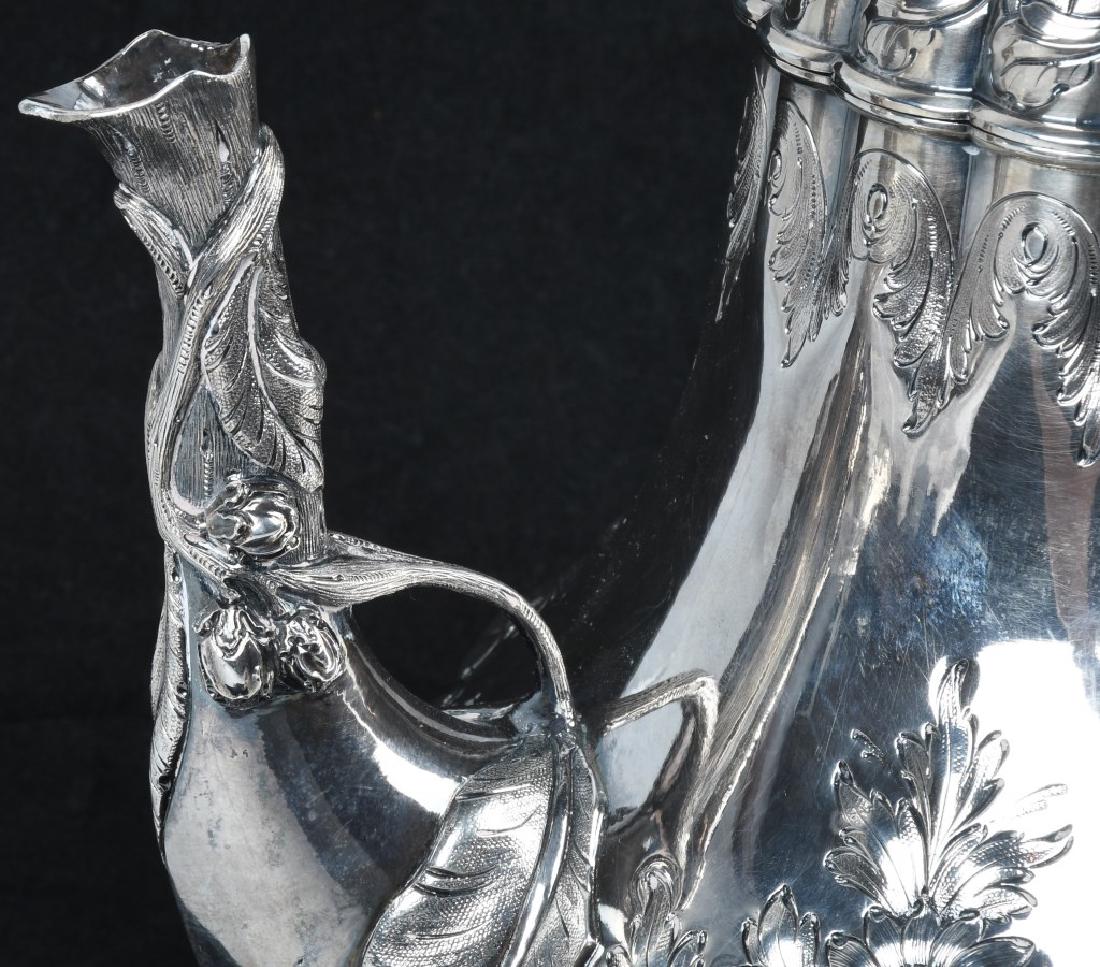 R&W WILSON SILVER COFFEE POT w/ CHINAMAN FINIAL - 4