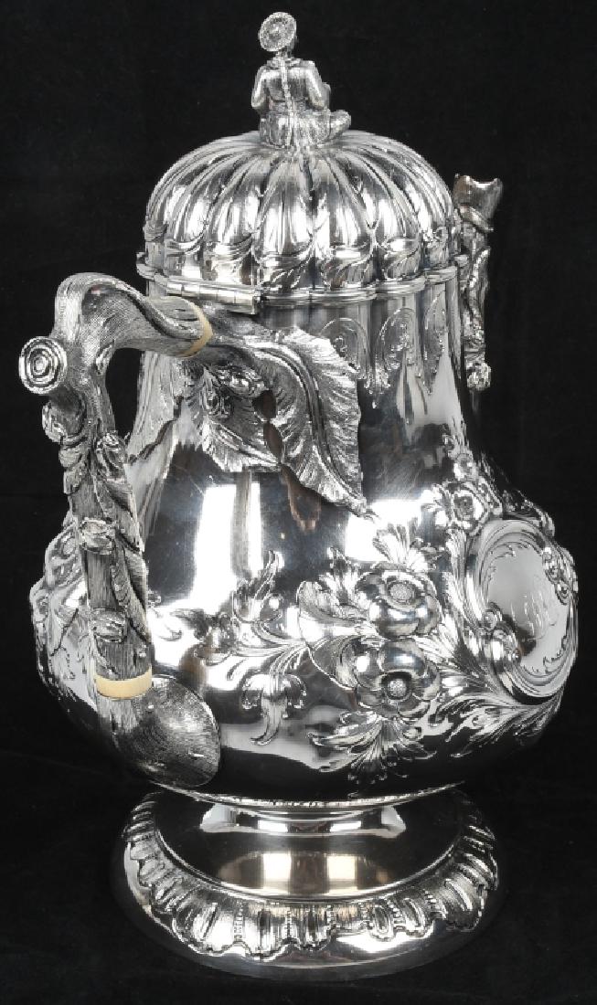 R&W WILSON SILVER COFFEE POT w/ CHINAMAN FINIAL - 8