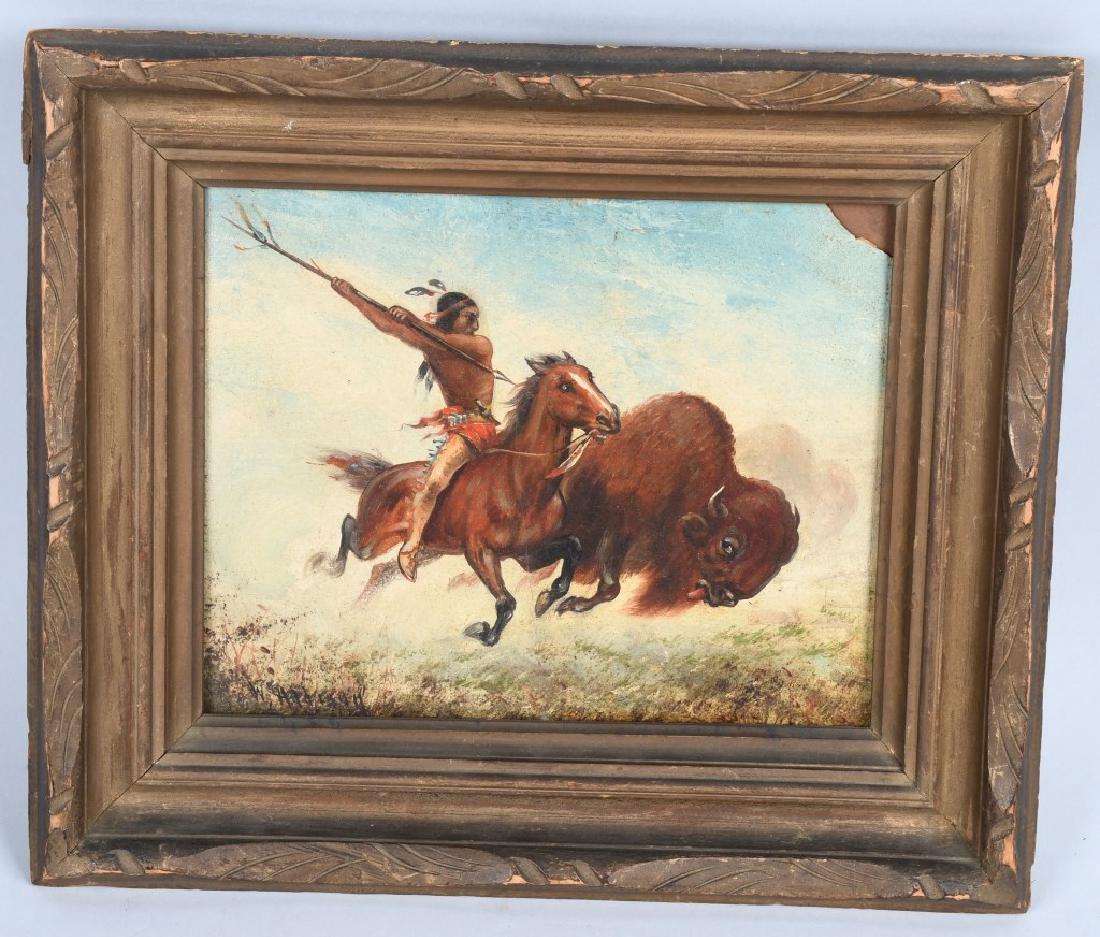 INDIAN & BUFFALO OIL ON BAORD att W ADDISON (1 of 4)