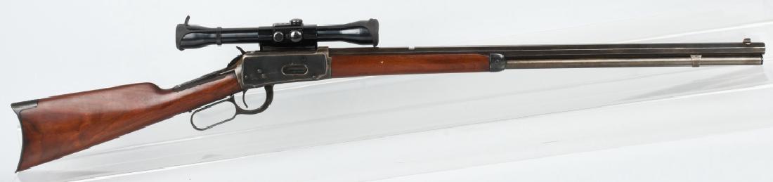 WINCHESTER 94 .30 W.C.F., LEVER RIFLE 1894 1914: SN 76158, .30 W.C.F. caliber, MFG 1914, 26" octagon barrel with very good bore. 60% blue finish. Tight action, very good stocks, with section missing on butt stock by top tang. Includes Weaver KV 60 s