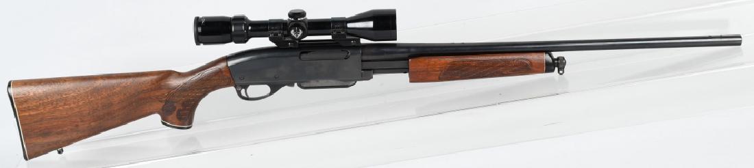 REMINGTON 760 GAMEMASTER 30-06 PUMP RIFLE: SN A6986309, 30-06 Sprg. caliber. 22" barrel with excellent bore. 98% finish and excellent checkered wood stocks. Tight action works well. Includes Bushnell scope with 3-9X40 optics. Excellent*
