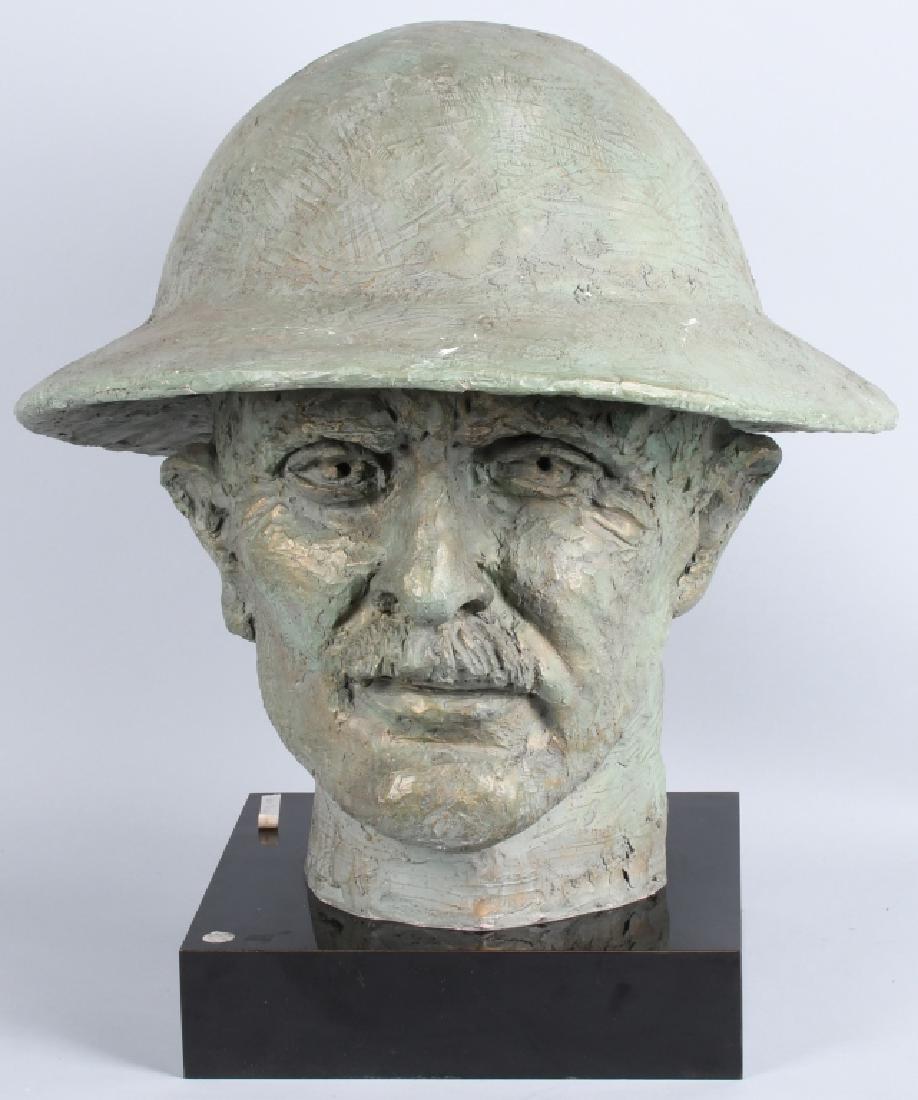 WWI SERGEANT ALVIN C. YORK BUST BY F. DEWELLDON: Wonderful plaster bust of Sergeant Alvin C. York one of the most decorated US Army Soldiers of WW1. He was a Medal of Honor recipient. this very well done plaster bust was done by Felix Dewelldon. It