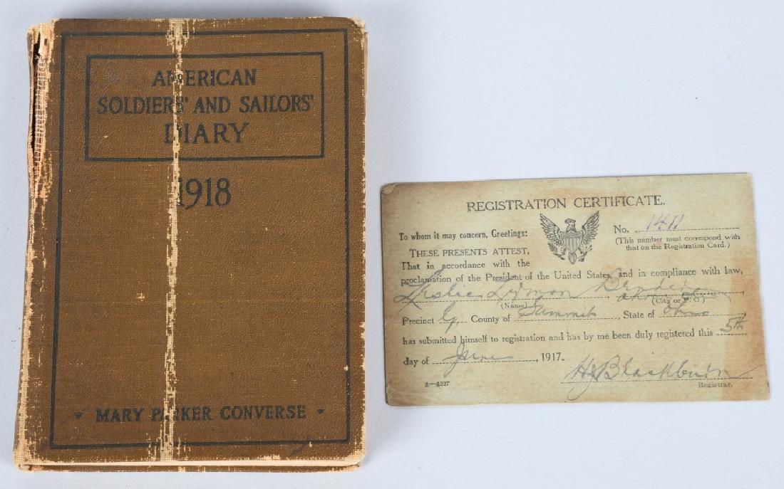 WWI 332ND INFANTRY CO. E DIARY - LESLIE BENDER: 1918 Diary kept by Leslie Bender of Akron, Ohio who was a member of Co. E 332nd Infantry . He lists his division as 31st Div. Italian 10th British Army Corps. Having received it as a gift on September