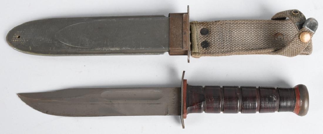 WWII MK2 PAL RH-37 U.S. NAVY KNIFE W/ RED SPACER: MK2 RH-37 Navy knife by PAL. Blade is in excellent untouched condition with original sharp edge. Handle is in excellent condition with red spacers. USN MK2 scabbard marked NORD -4723 B.M. Co. V.P.. Ex