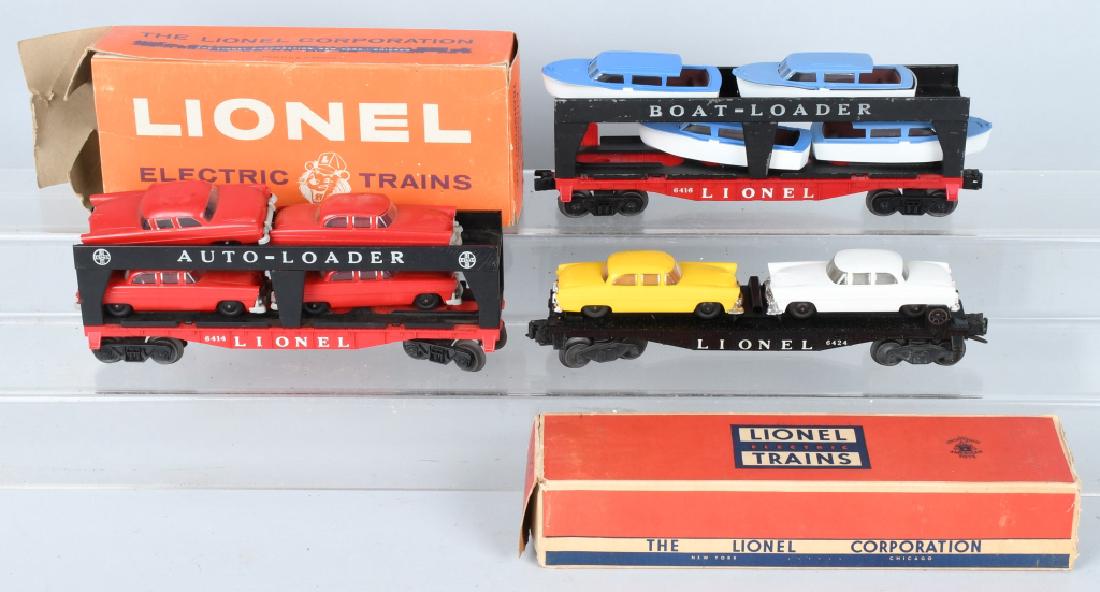 LIONEL #6114,#6424, & #6416 AUTO & BOAT TRANSPORTS (1 of 3)