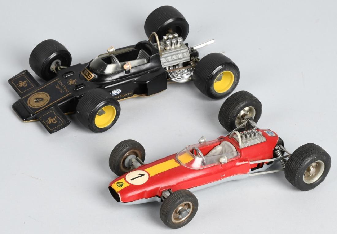 2-SCHUCO WINDUP LOTUS RACE CARS: Nice pair of 2 different Schuco Lotus race cars. Largest is 10". Very Good