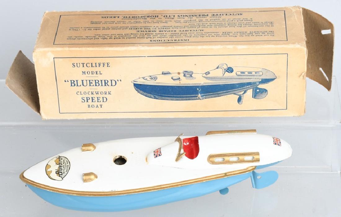 SUTCLIFFE Tin Windup BLUEBIRD SPEEDBOAT w/ BOX (1 of 7)