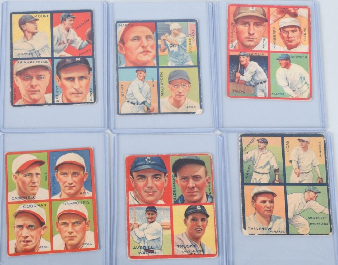 1935 GOUDEY 4-IN-1 SIX BASEBALL CARD LOT (1 of 5)