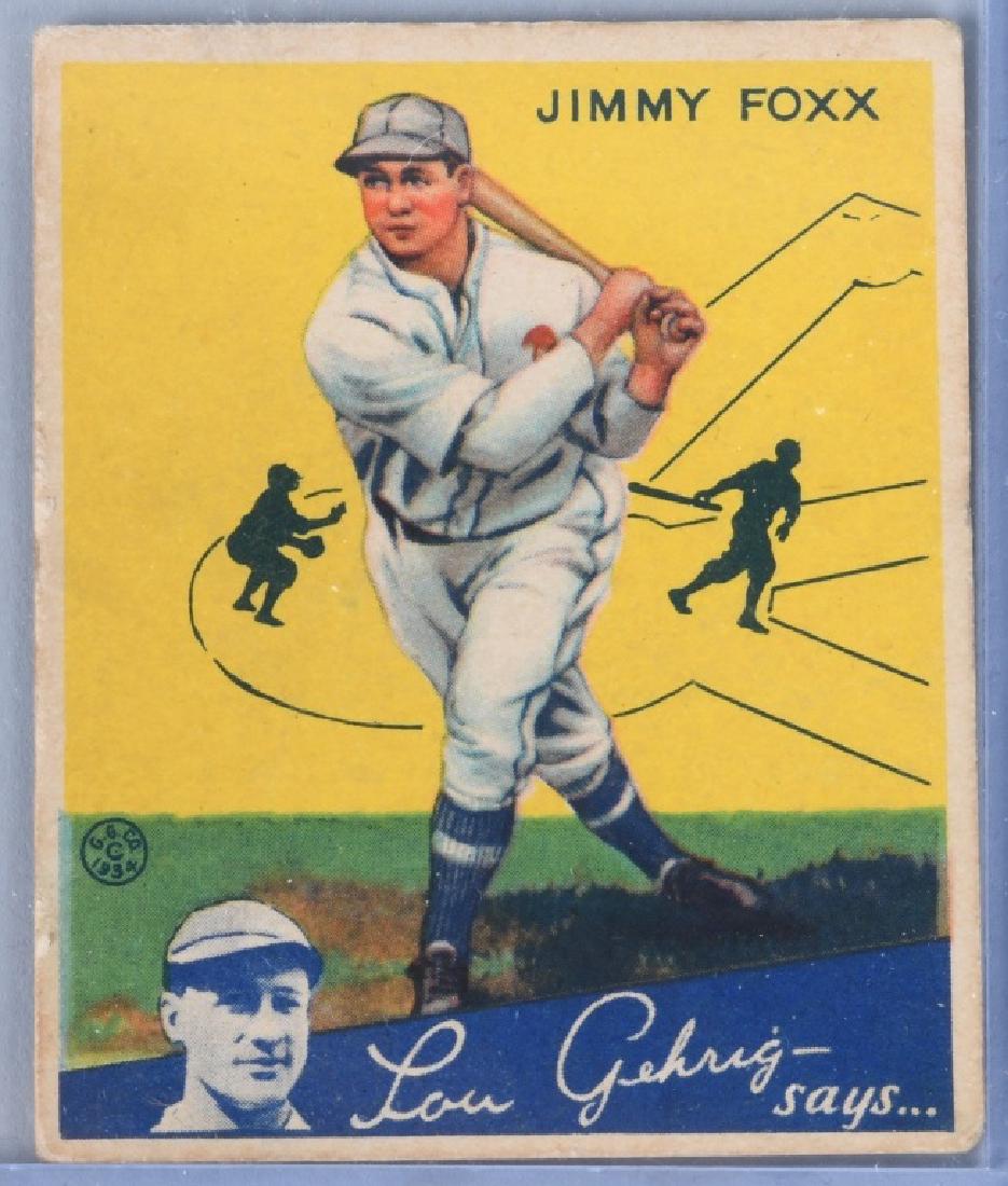 1934 GOUDEY (R320) JIMMY FOXX BASEBALL CARD #1 (1 of 2)