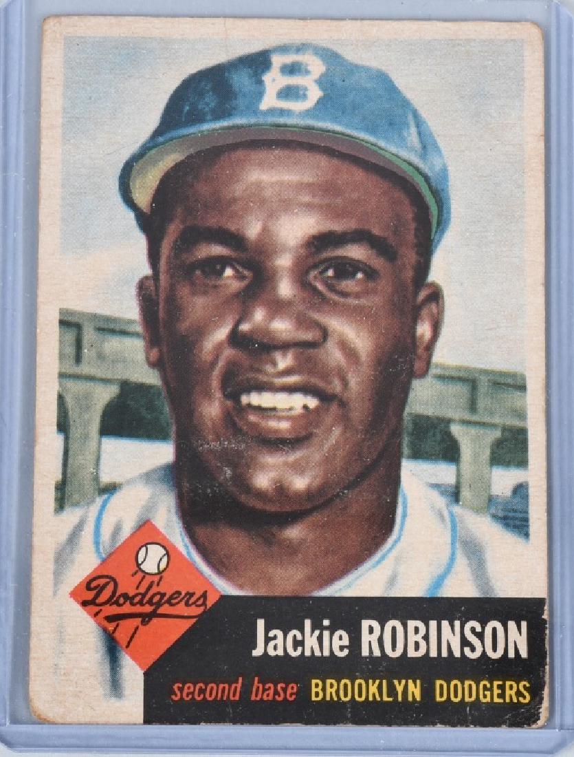 1953 JACKIE ROBINSON TOPPS BASEBALL CARD #1: Card is in a holder. Fair