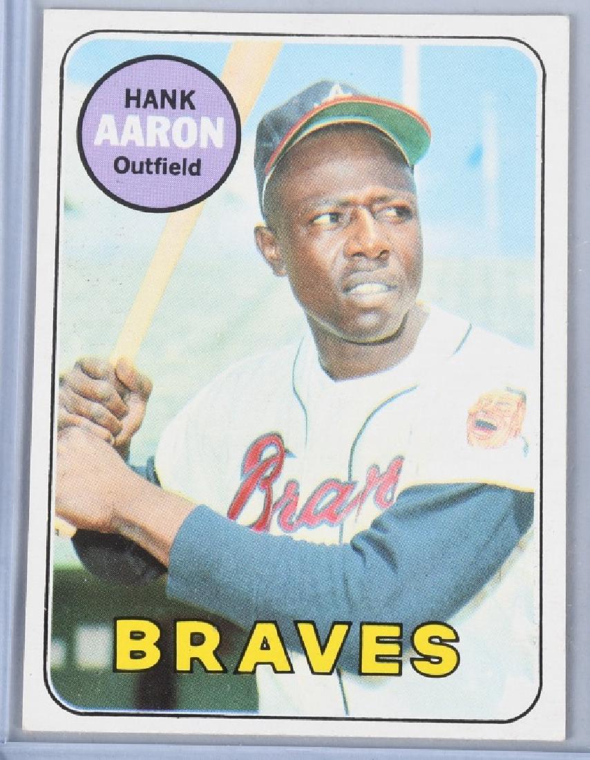 1969 TOPPS #100 HANK AARON BASEBALL CARD (1 of 2)