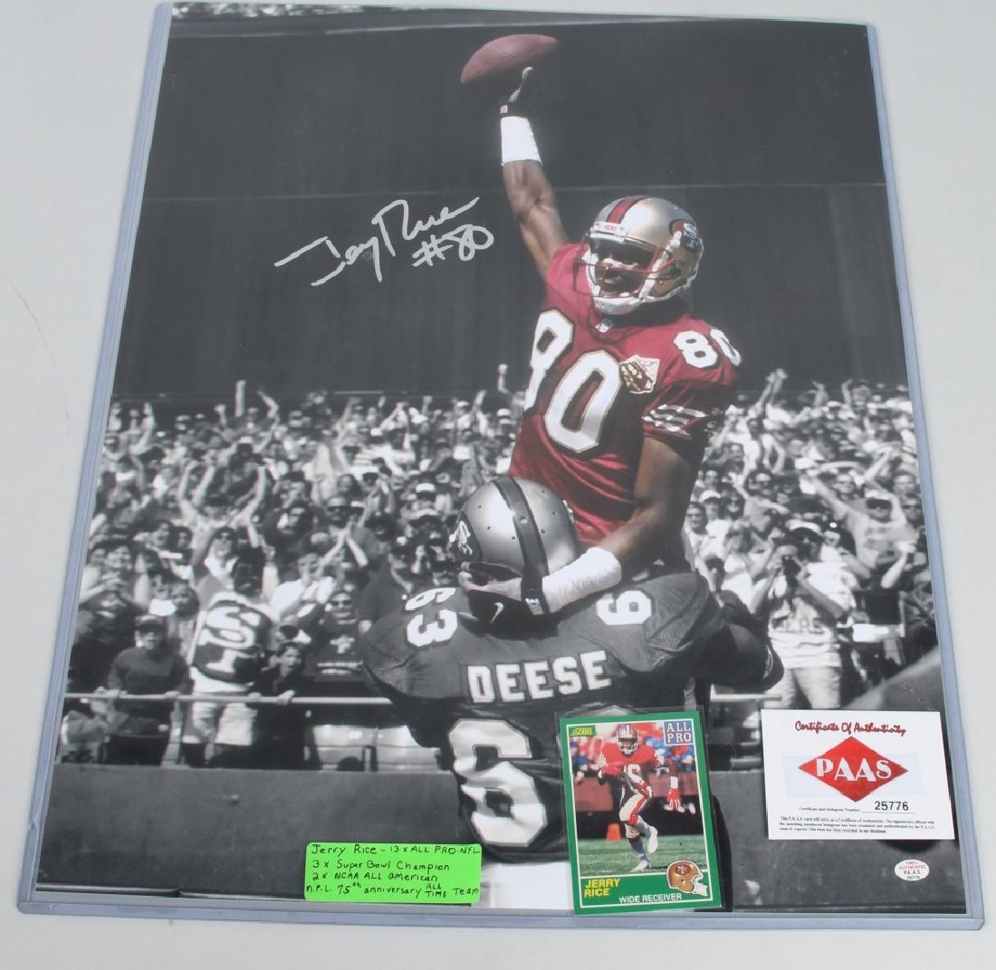 49ers JERRY RICE AUTOGRAPHED 20"X16" PICTURE (1 of 4)