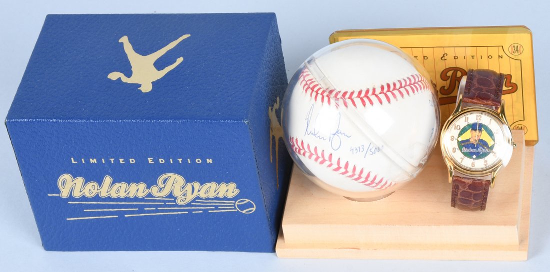 FOSSIL NOLAN RYAN WATCH w/ AUTOGRAPHED BASEBALL (1 of 5)