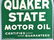 QUAKER STATE DS TOMBSTONE PORCELAIN SIGN w/ STAND - 10