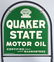 QUAKER STATE DS TOMBSTONE PORCELAIN SIGN w/ STAND - 3