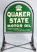 QUAKER STATE DS TOMBSTONE PORCELAIN SIGN w/ STAND - 6
