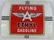 FLYING A GLASS GAS PUMP SIGN