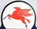 MOBILOIL PEGASUS KEYHOLE DS PORCELAIN SIGN - 12