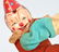 JAPAN Tin Windup CLOWN HOOP TOY - 2