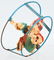 JAPAN Tin Windup CLOWN HOOP TOY - 3