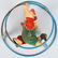 JAPAN Tin Windup CLOWN HOOP TOY - 4