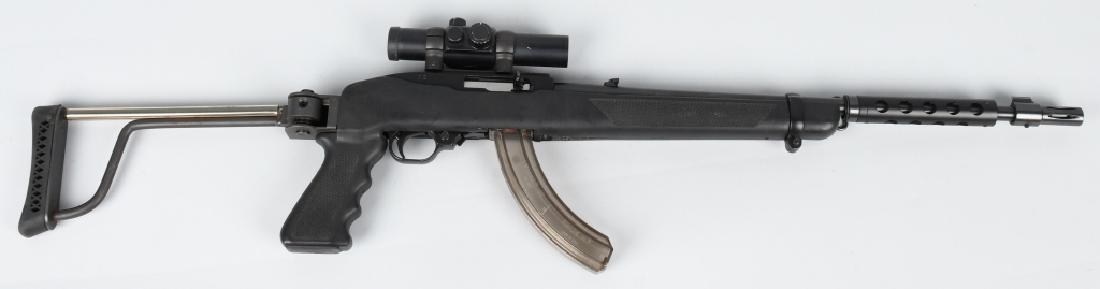 RUGER MODEL 10/22, .22 CARBINE / RIFLE: SN 233-89761, 18" barrel with excellent bore. 95% finish. .22 caliber, Nice molded plastic paratrooper type stock. One V 30 scope. Strong action. Excellent*