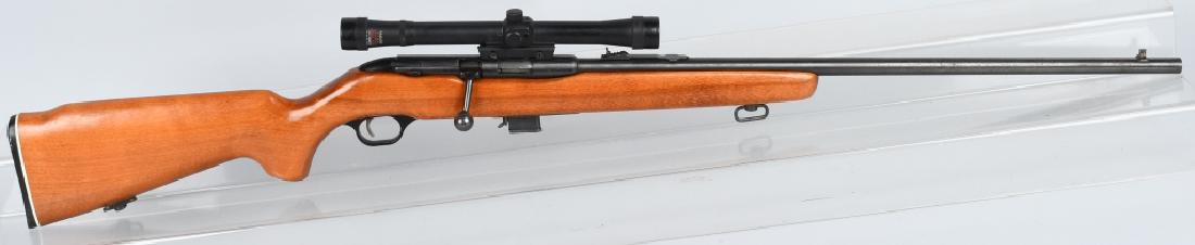 MOSSBERG MODEL 340KB, .22 BOLT RIFLE: No SN, 24" barrel with excellent bore. 80% blue finish, excellent wood stock. Action works well. Includes Tasco scope with 6 X 20 optics. Excellent*