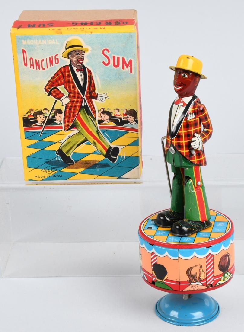 JAPAN Tin Windup BLACK DANCING SUM w/ BOX (1 of 8)