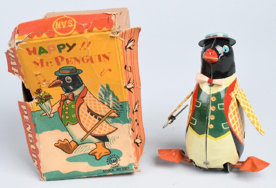 JAPAN Tin Windup HAPPY MR PENGUIN w/ BOX (1 of 7)