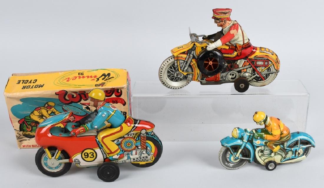 3-TIN MOTORCYCLE TOYS, MARX, WEST GERMANY & MORE (1 of 6)
