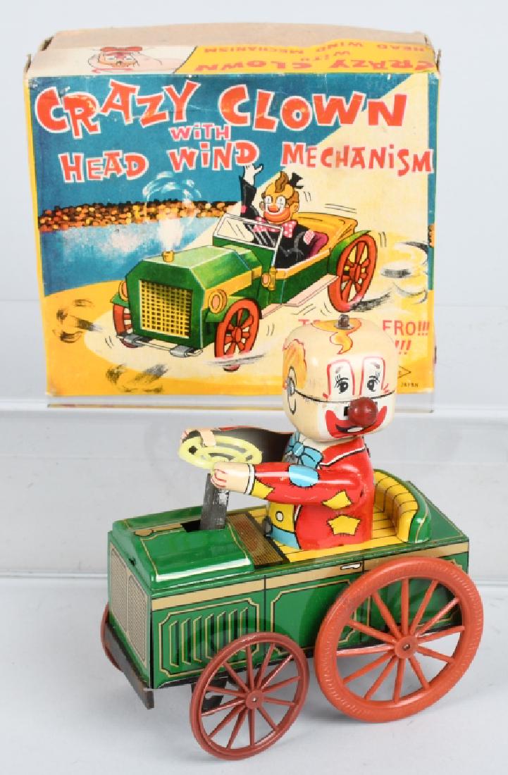 JAPAN Tin Windup CRAZY CLOWN w/ BOX (1 of 7)