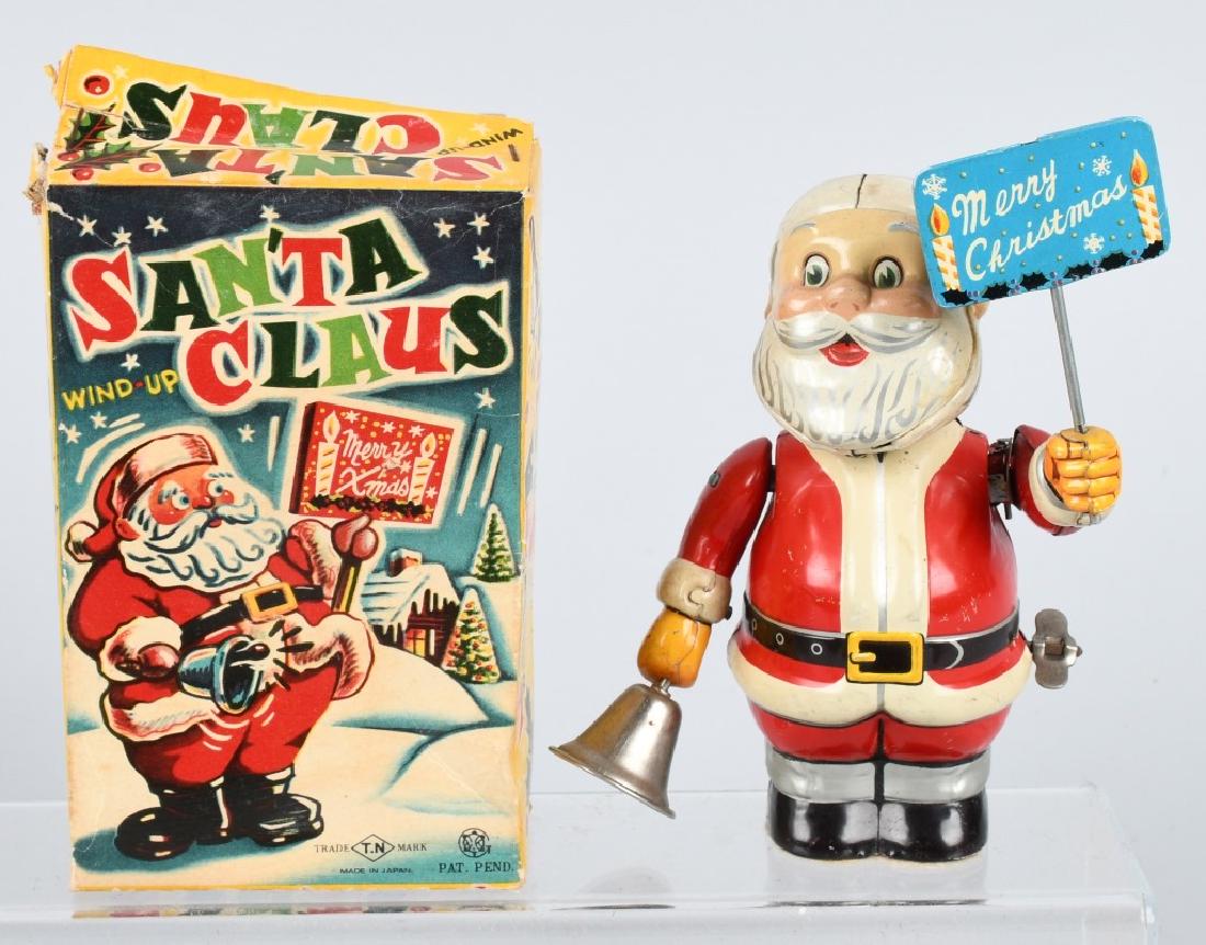 JAPAN Tin Windup SANTA CLAUS w/ BOX (1 of 7)