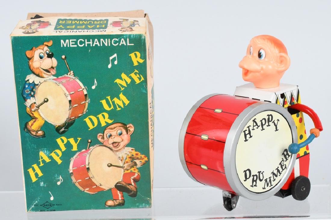 JAPAN Tin Windup HAPPY MONKEY DRUMMER w/ BOX (1 of 7)