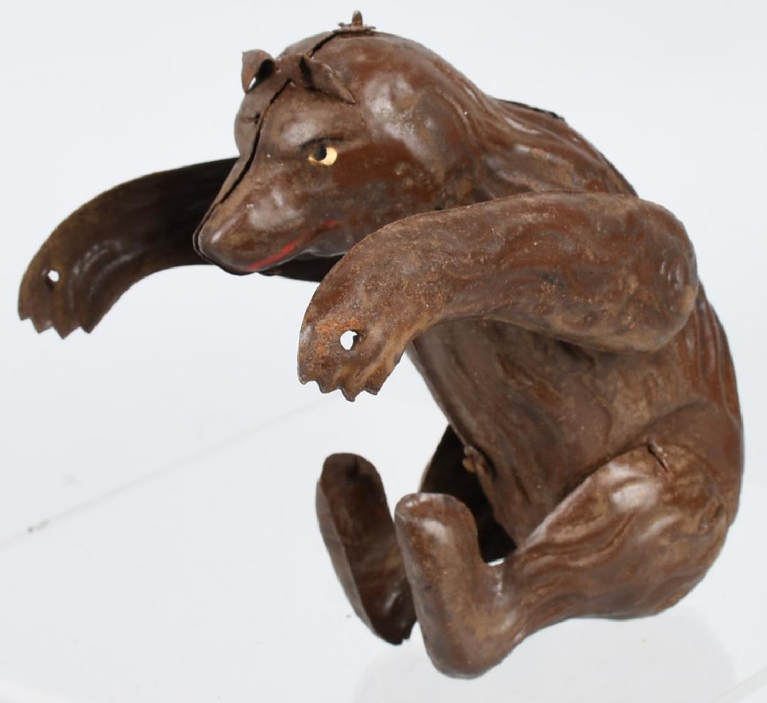 GERMAN Hand Painted Tin Windup ROLLOVER BEAR (1 of 6)