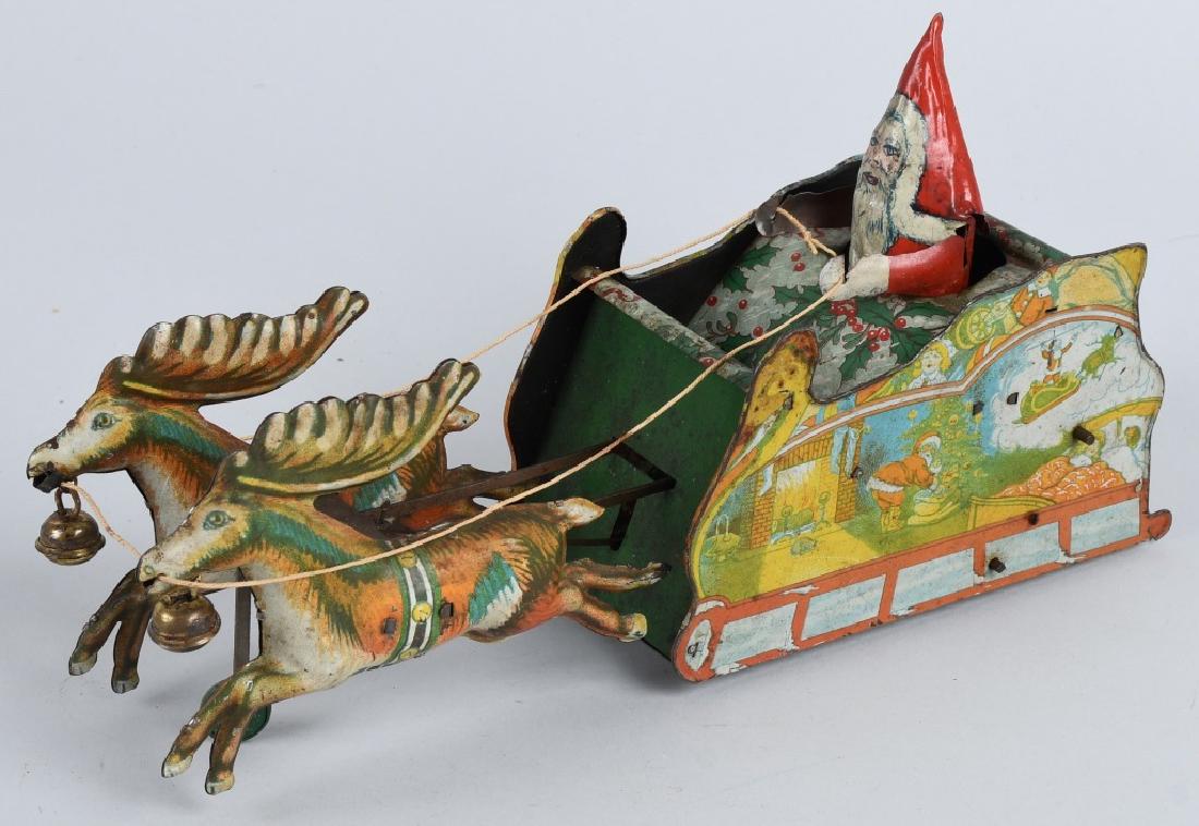 STRAUSS tin windup SANTEE CLAUS SLEIGH (1 of 7)
