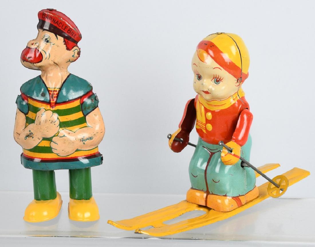 CHEIN tin windup BARNACLE BILL & SKIER (1 of 5)