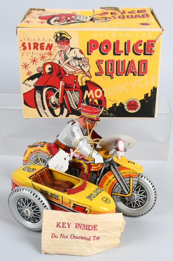 MARX Tin Windup POLICE SQUAD MOTORCYCLE w/ BOX (1 of 8)