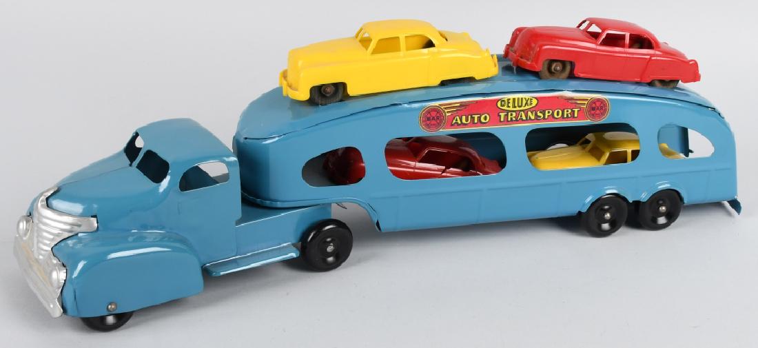 MARX AUTO TRANSPORT DELUXE w/ 4 CADILLACS (1 of 6)