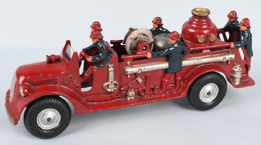 1930's ARCADE CAST IRON 6 MAN BLUE , FIRE ENGINE (1 of 6)