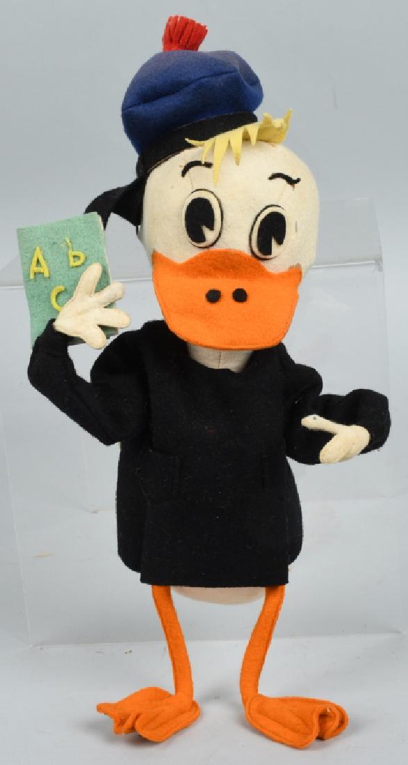 DONALD DUCK PRESSED FELT TEACHER DOLL, VINTAGE (1 of 4)