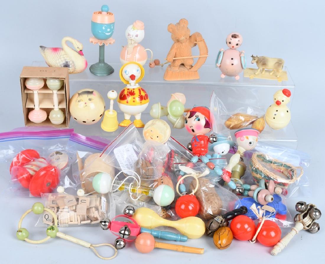 LARGE LOT CELLOID RATTLES, TOYS & MORE (1 of 6)