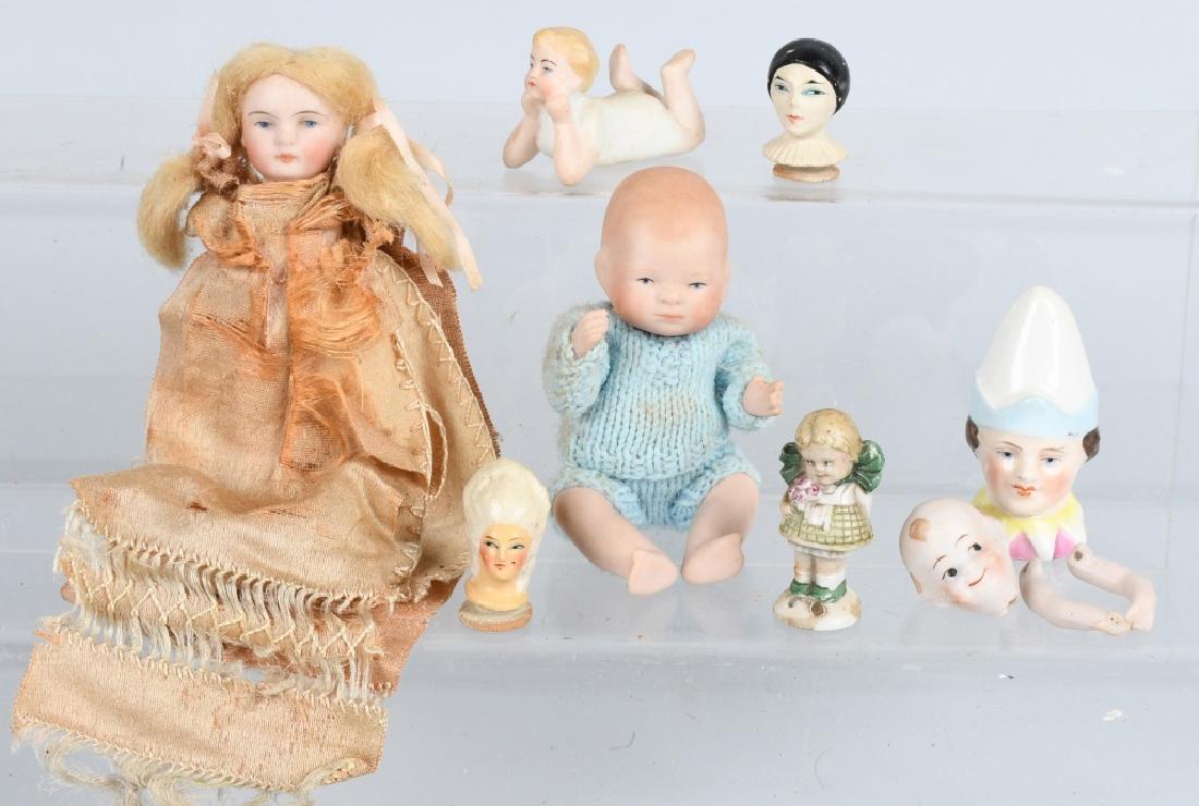 GROUPING OF TWO BISQUE DOLLS AND MORE (1 of 6)