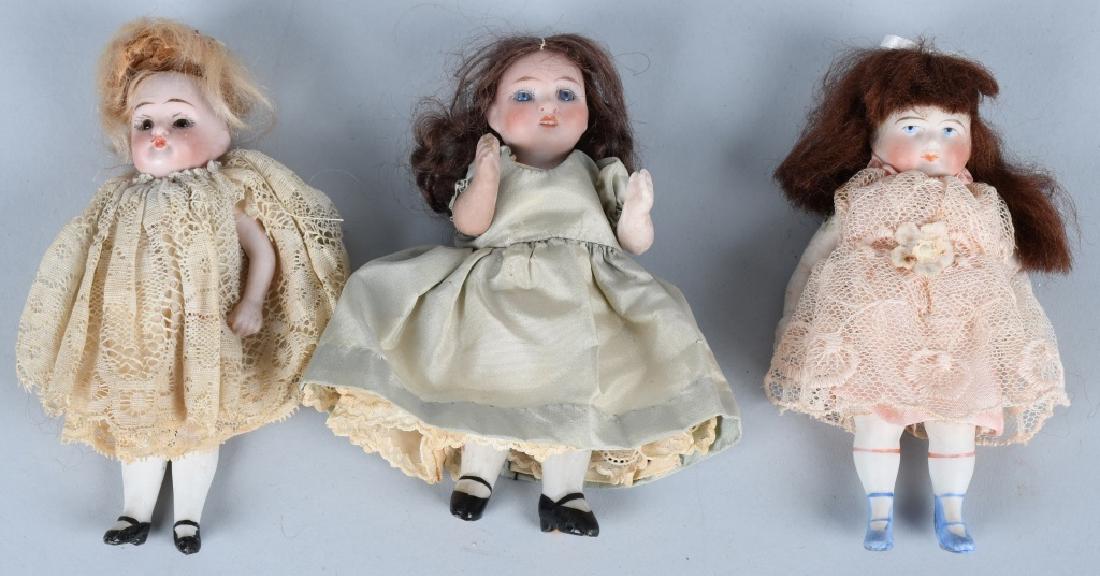 3-GERMAN MINIATURE BISQUE DOLLS (1 of 8)