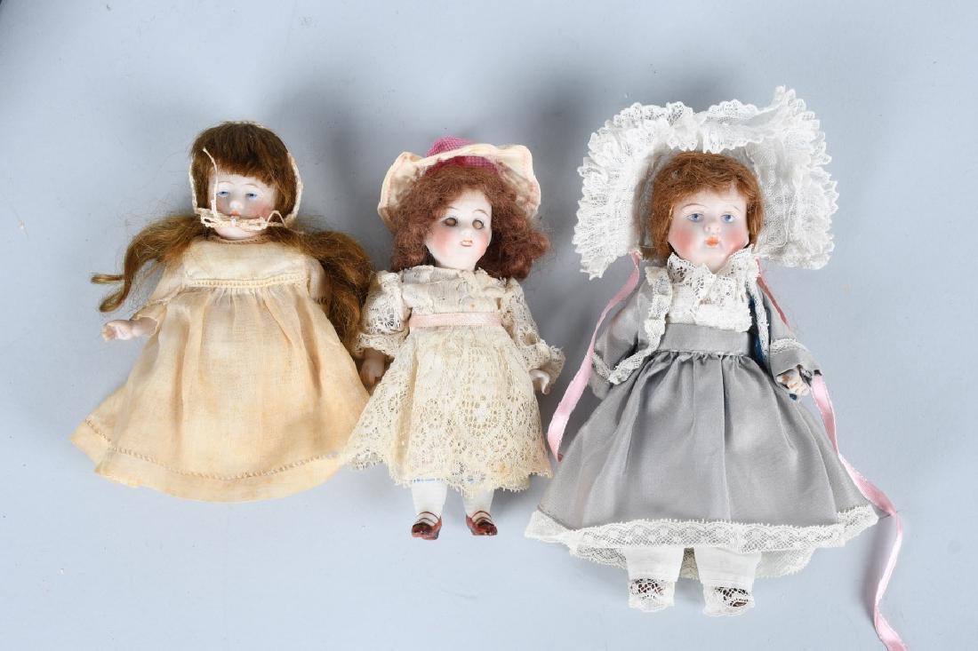 3-GERMAN MINIATURE BISQUE DOLLS (1 of 9)