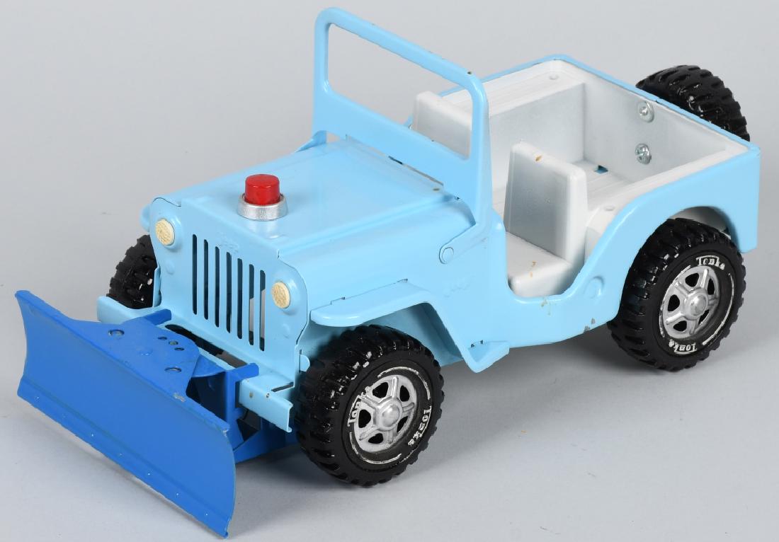 TONKA JEEP WITH PLOW: Beautiful restored pressed steel truck. 12" Excellent