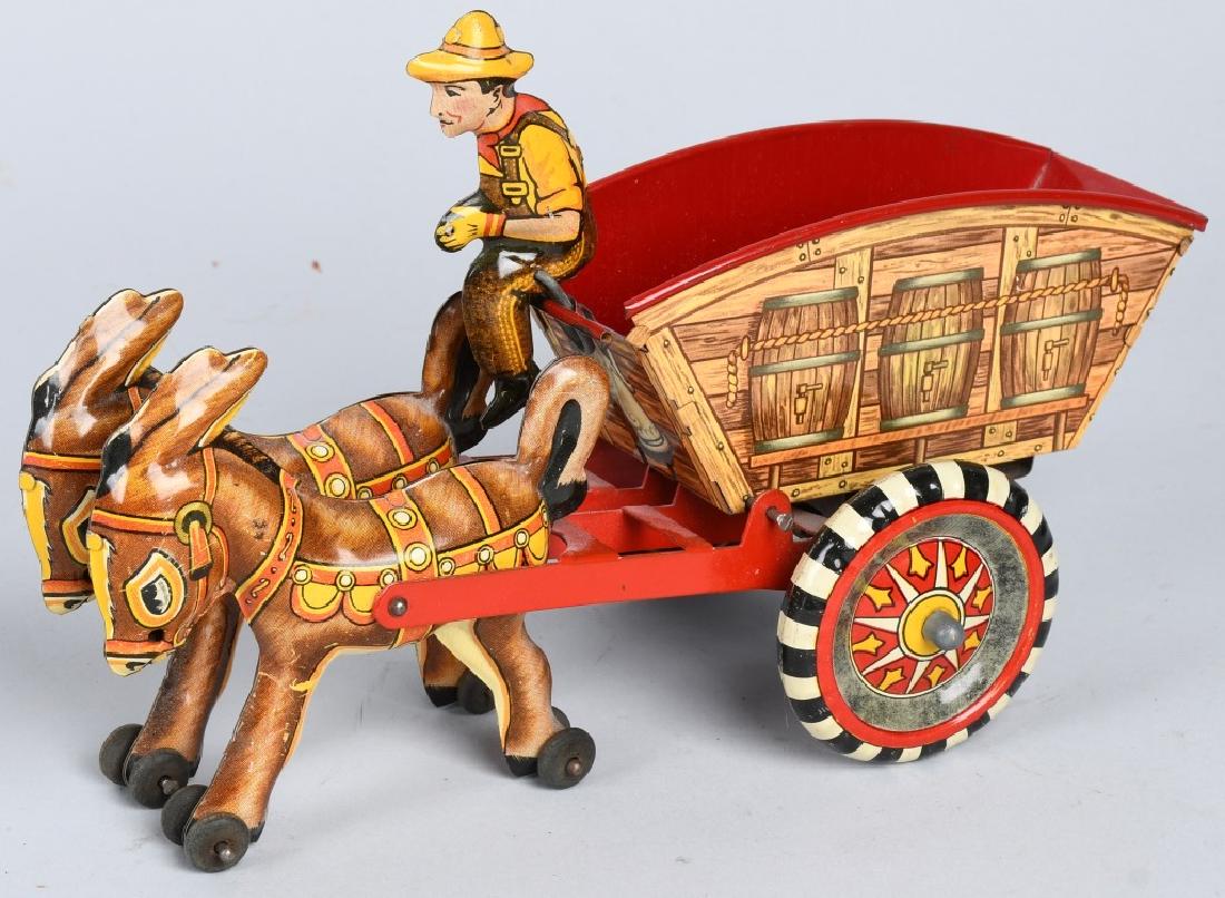 MARX Tin Windup DOUBLE DONKEY WAGON (1 of 4)