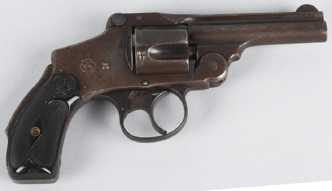 SMITH & WESSON .38 DA FOURTH MODEL REVOLVER: SN 177693, Smith & Wesson .38 double action safety fourth model revolver. 3 1/4" barrel with very good bore. Smooth metal with nice markings and traces of blue finish in protected areas. Original grip